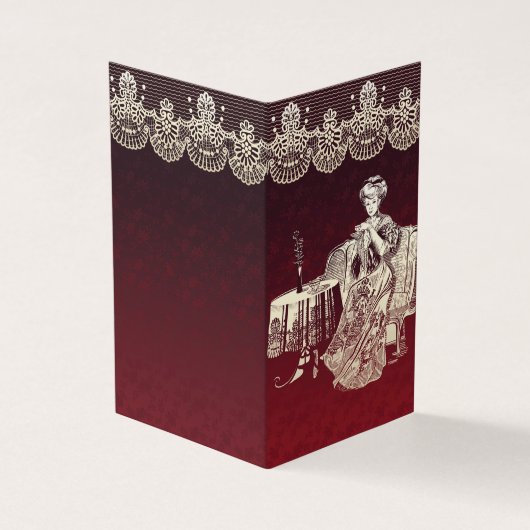 美しい女性がお茶を飲む 名刺 (外部)