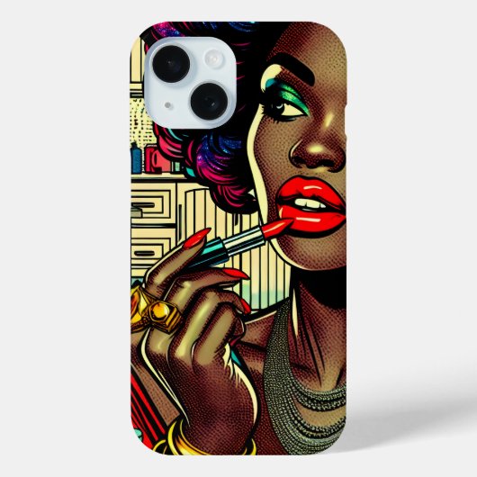 美しい女性が口紅を塗る Case-Mate iPhoneケース (裏面)