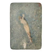 美しい女性が日光浴をするビーチ バスマット (正面縦)