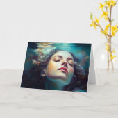 美しい女性が水中で夢を見るすべての行事 カード (黄色い花)