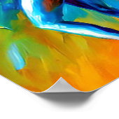 美しい女性が滝の下に入浴抽象芸術 ポスター (角)