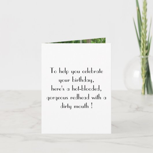 美しい女性とのおもしろいな誕生日 カード (正面)