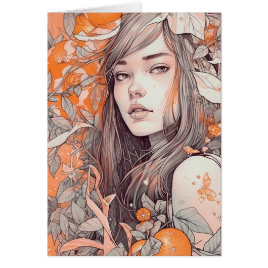 美しい女性とオレンジ空白のが挨拶に (正面)