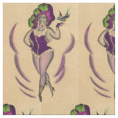 美しい女性と訓練された鳥 ファブリック (クローズアップ)