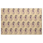 美しい女性と訓練された鳥 ファブリック (ファットクウォーター)