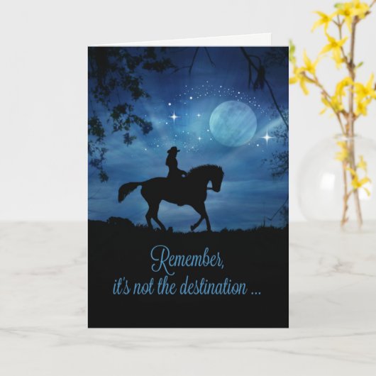 美しい女性のカーボーイのハッピーバースデーの乗車カード カード (黄色い花)