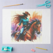 美しい女性のカーボーイ 薄葉紙 (クラフト)