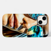 美しい女性のビーチサングラスの反射 Case-Mate iPhoneケース (裏面 (横))