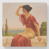 美しい女性のポートレート芸術 ストーンコースター (正面)