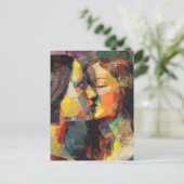 美しい女性のミッキスをするクストメディアコラージュ ポストカード (スタンド正面)