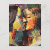 美しい女性のミッキスをするクストメディアコラージュ ポストカード (正面)