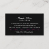 美しい女性のメーキャップアーティスト 名刺 (裏面)