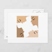 美しい女性の中の単一性を示すグラフィック ポストカード (正面/裏面)