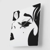 美しい女性の壁時計 スクエア壁時計 (傾斜)