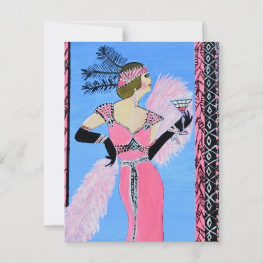 美しい女性の招待状 フラットカード 招待状 (正面)