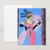 美しい女性の招待状 フラットカード 招待状 (正面/裏面)