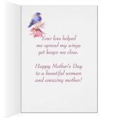 美しい女性の母の日ブルーバードアート (内側 (右))