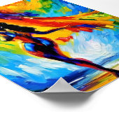 美しい女性の水の色の抽象芸術アート ポスター (角)