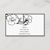 美しい女性の流れる髪のスケッチスケッチ 名刺 (裏面)