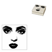 美しい女性の目の唇メイク顔オリジナルアート ラバースタンプ (押印)