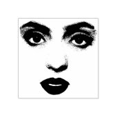 美しい女性の目の唇メイク顔オリジナルアート ラバースタンプ (インプリント)