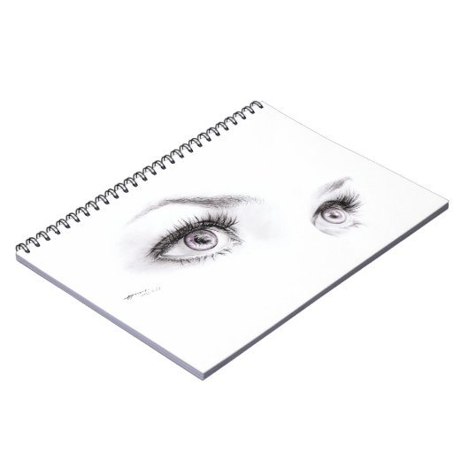 美しい女性の目スケッチミニマリスト芸術 ノートブック (左側)