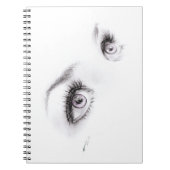 美しい女性の目スケッチミニマリスト芸術 ノートブック (正面)