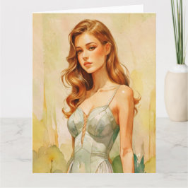 美しい女性の肖像 カード