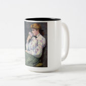 美しい女性の花の香り（空想） ツートーンマグカップ (正面右)