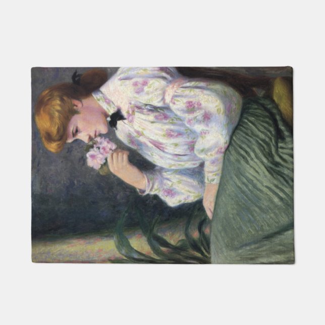 美しい女性の花の香り（空想） ドアマット (正面)