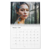 美しい女性の芸術の二重露出 カレンダー (2月 2027)