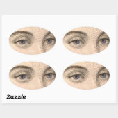 美しい女性の青い目フランスののヴィンテージ 楕円形シール (シート)