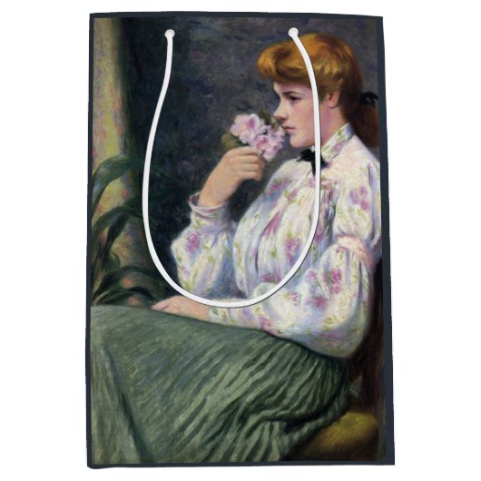 美しい女性の香りフローラの香り、花 ミディアムペーパーバッグ (正面)