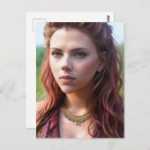 美しい女性はがき ポストカード (正面/裏面)