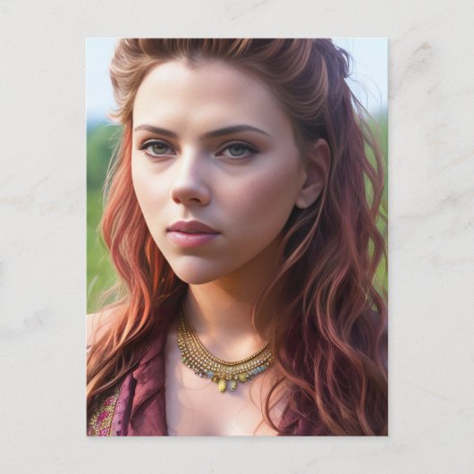 美しい女性はがき ポストカード (正面)