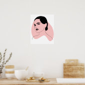 美しい女性アート、白黒 ポスター (キッチン)