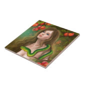 美しい女性イブとヘビ。 タイル (側面)