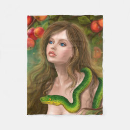 美しい女性イブとヘビ。 フリースブランケット