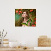 美しい女性イブとヘビ。 ポスター (キッチン)