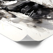 美しい女性スケッチポートレートのフィットネスガール ポスター (角)