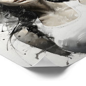 美しい女性スケッチポートレートのフィットネスガール ポスター (角)