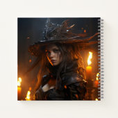 美しい女性ハロウィーンウィッチ素晴らしポートレート ノートブック (裏面)