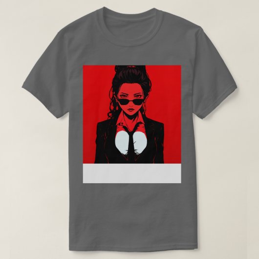 美しい女性ヒトマンアニメ Tシャツ (デザイン正面)