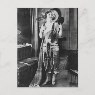 美しい女性フラッパードレス1920s ポストカード
