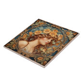 美しい女性ポルトガル美術の陶芸品 タイル (側面)