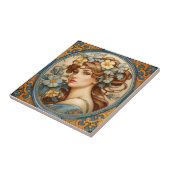 美しい女性ポルトガル美術の陶芸美術 タイル (側面)