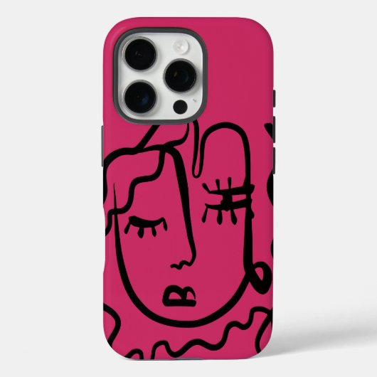 美しい女性ラインアートタフiPhone / iPadケース Case-Mate iPhoneケース (裏面)