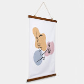 美しい女性ラインアート 吊り下げ型タペストリー (傾斜あり)