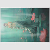 美しい女性ロータスウォーターエメラルドグリーン 薄葉紙 (正面)