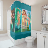 美しい女性人魚のコラージュ シャワーカーテン (インサイチュ)